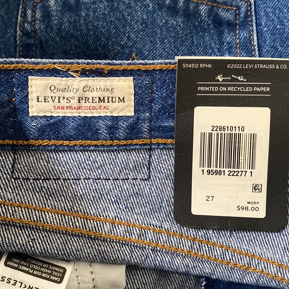 Levi’s Premium Wedgie Icon Fit cropped rigid denim jeans in medium wash sz 26 - Picture 12 of 15